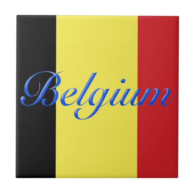 Belgien-Flagge Fliese (Vorderseite)