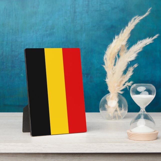 Belgien-Flagge Fotoplatte (Seite)