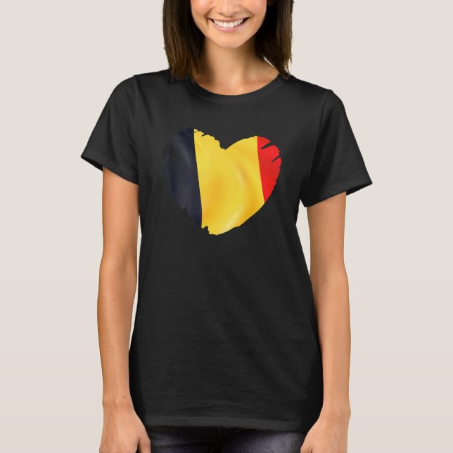 Belgien - Flagge für Herzform Belgien T-Shirt (Vorderseite)