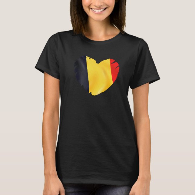 Belgien - Flagge für Herzform Belgien T-Shirt (Vorderseite)