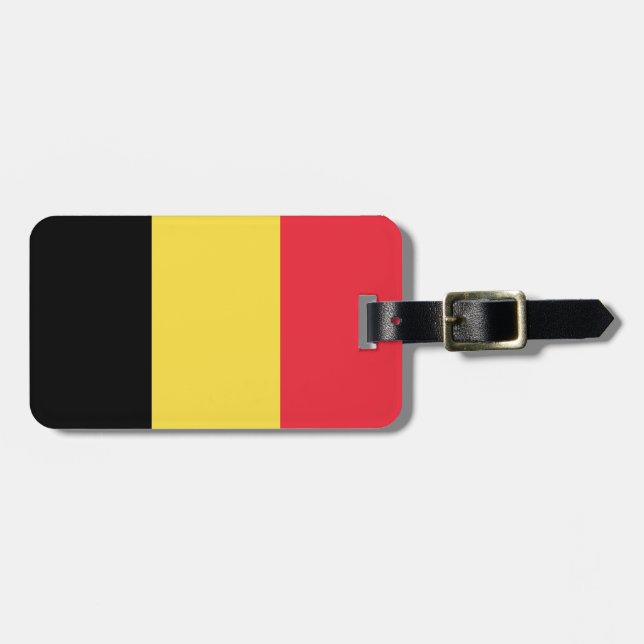 Belgien-Flagge Gepäckanhänger (Vorderseite horizontal)