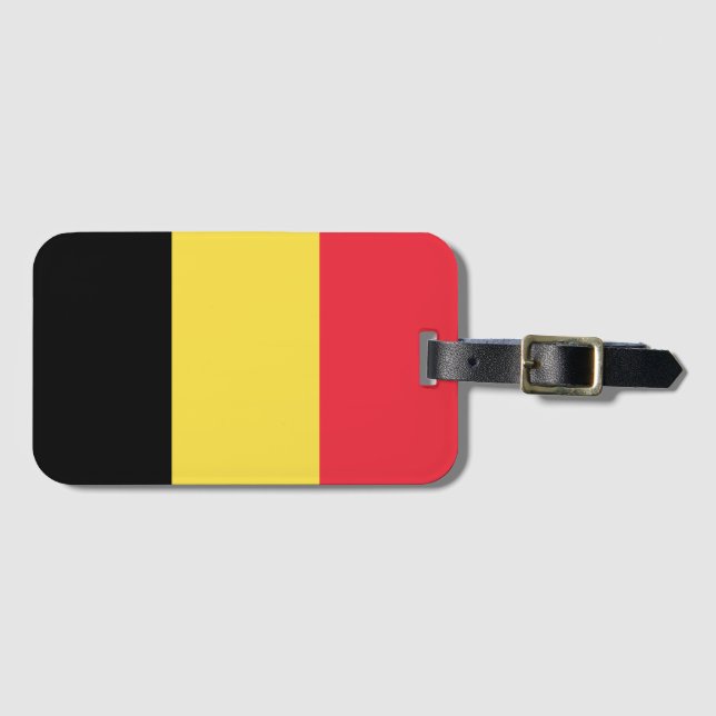 Belgien-Flagge Gepäckanhänger (Vorderseite (Horizontal))