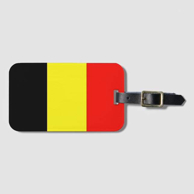 Belgien-Flagge Gepäckanhänger (Vorderseite (Horizontal))