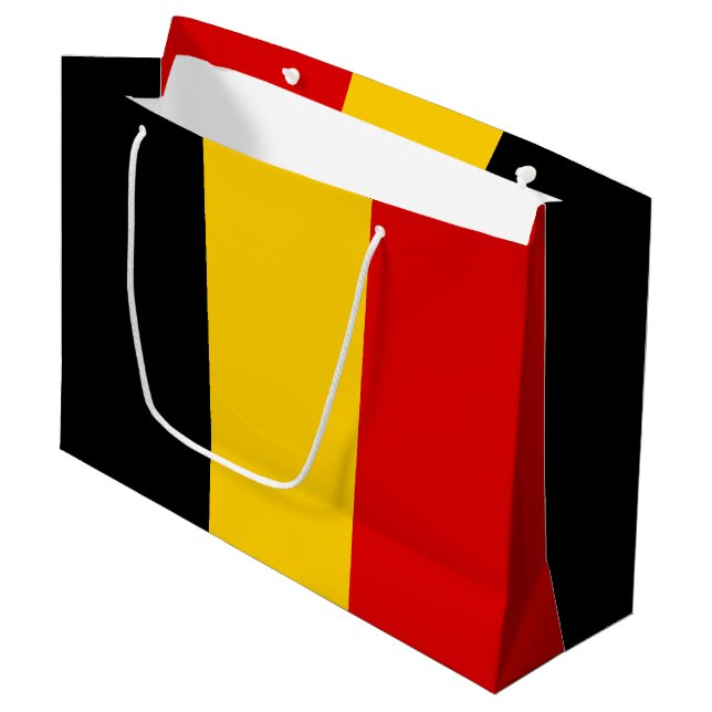 Belgien-Flagge Große Geschenktüte (Vorderseite Schrägansicht)