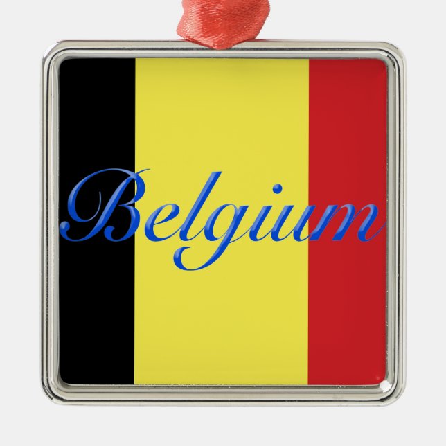 Belgien-Flagge Ornament Aus Metall (Vorne)