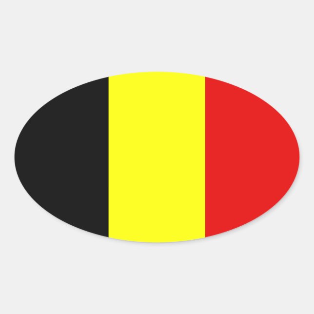 Belgien-Flagge Ovaler Aufkleber (Vorderseite)