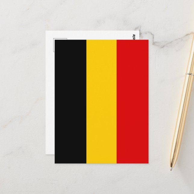 Belgien-Flagge Postkarte (Vorderseite/Rückseite Beispiel)