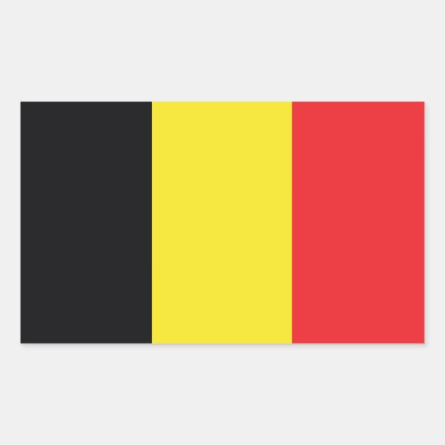 Belgien-Flagge Rechteckiger Aufkleber (Vorderseite)