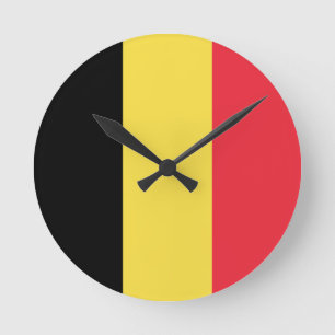 Belgien-Flagge Runde Wanduhr