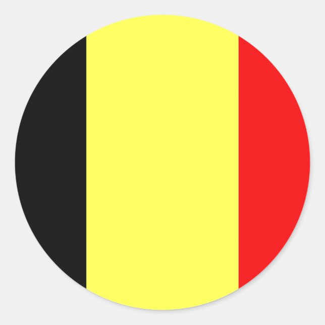 Belgien-Flagge Runder Aufkleber (Vorderseite)
