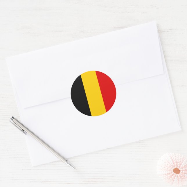 Belgien-Flagge Runder Aufkleber (Umschlag)