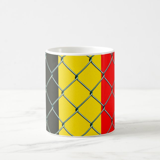 Belgien-Flagge Sicherheit  Kaffeetasse (Mittel)