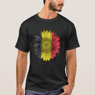 Belgien Flagge Sonnenblumen Belgische Roots Proud T-Shirt