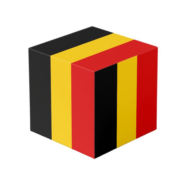 Belgien-Flagge Würfel (Vorderseite Schrägansicht)