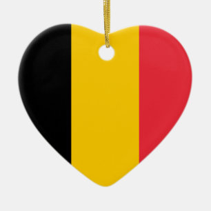 Belgien-Flaggen-Herz-Verzierung Keramik Ornament