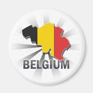 Belgien-Flaggen-Karte 2,0 Magnet