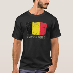 Belgien Flaggenkoordinaten Frauen Belgisches Herit T-Shirt