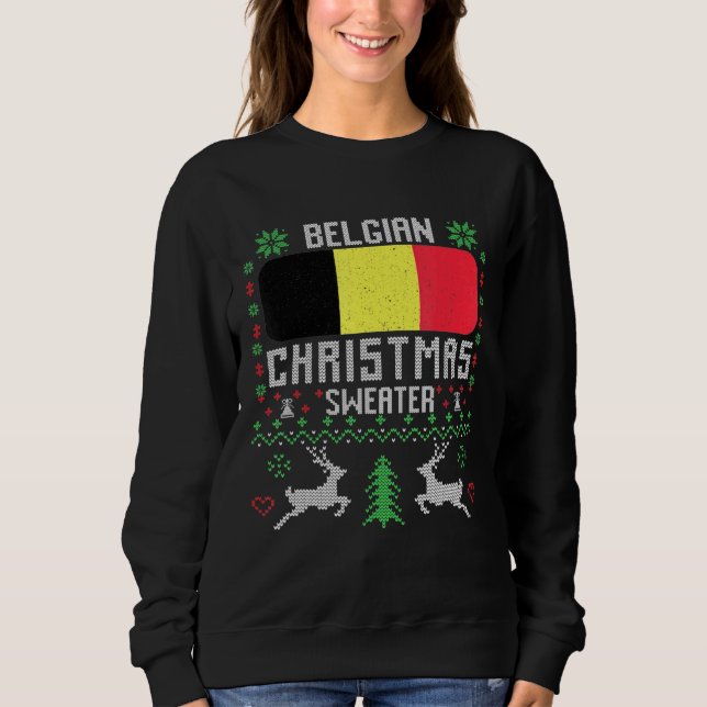 Belgien Flaggenstaat Belgischer Weihnachtssüßer Sweatshirt (Vorderseite)