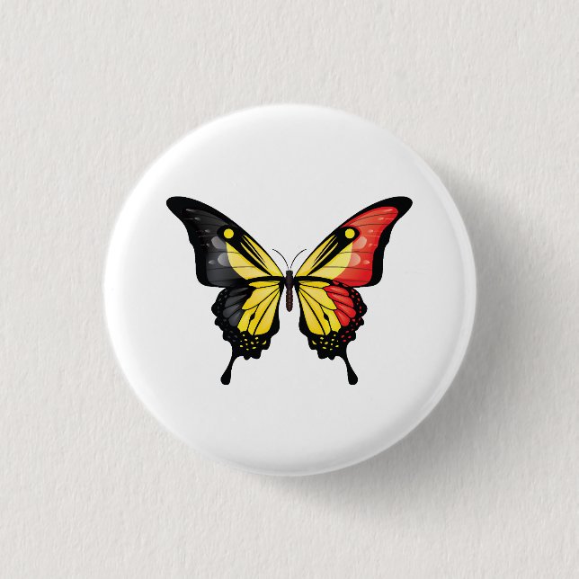 Belgien Frack-Schmetterlingsflaggenaufkleber Button (Vorderseite)