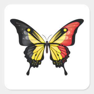 Belgien Frack-Schmetterlingsflaggenaufkleber Quadratischer Aufkleber