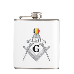 Belgien Freimaurerei Zeichen Flachmann