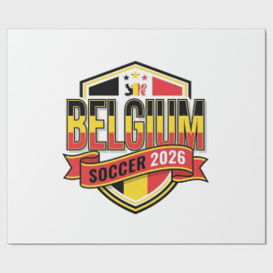 Belgien Fußball 2026 Fußball Fett Land Typografie Geschenkpapier