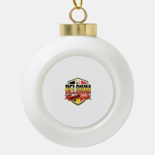 Belgien Fußball 2026 Fußball Fett Land Typografie Keramik Kugel-Ornament