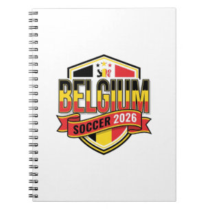 Belgien Fußball 2026 Fußball Fett Land Typografie Notizblock