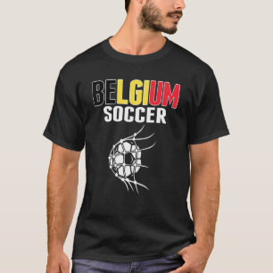 Belgien Fußball-Ball im belgischen Fußballnetz T-Shirt