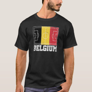 Belgien Fußball-Feld Länderflagge Belgischer Stolz T-Shirt