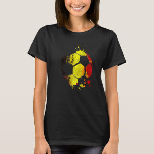Belgien Fußball Graphic Belgium Flag Football Spor T-Shirt