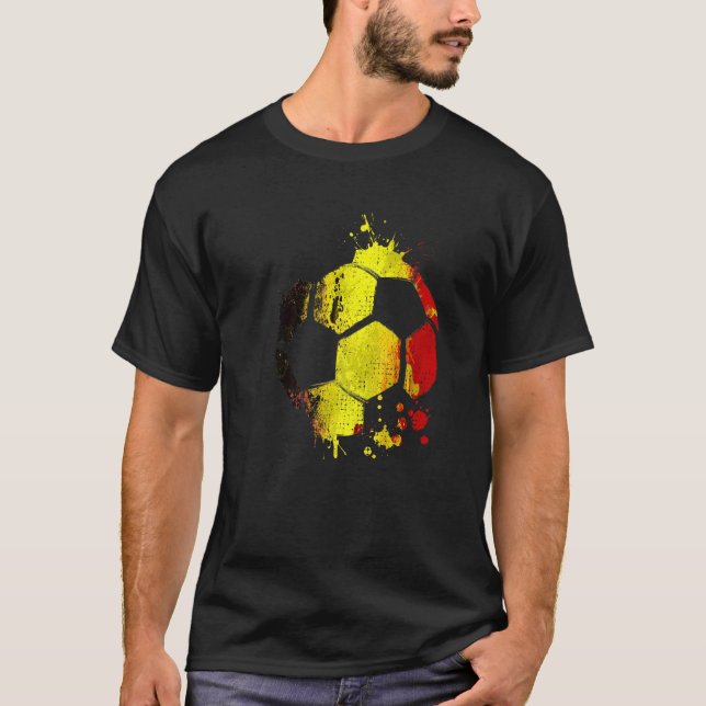 Belgien Fußball Graphic Belgium Flag Football Spor T-Shirt (Vorderseite)