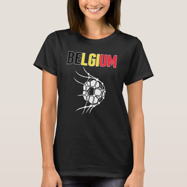 Belgien Fußball im Netz Unterstützung Belgischer F T-Shirt (Vorderseite)