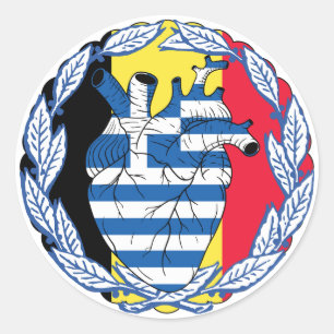 Belgien Griechenland Griechenland Griechenland Runder Aufkleber