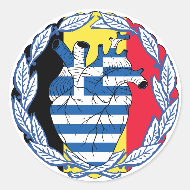 Belgien Griechenland Griechenland Griechenland Runder Aufkleber (Vorderseite)