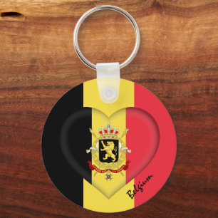 Belgien & Herz, Belgische Flaggenmode / Sport Schlüsselanhänger