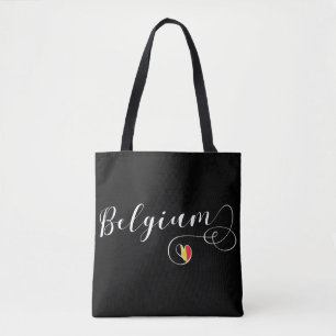 Belgien Herz-Lebensmitteltasche, belgische Flagge