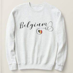 Belgien Herz-Sweatshirt, belgische Flagge Sweatshirt