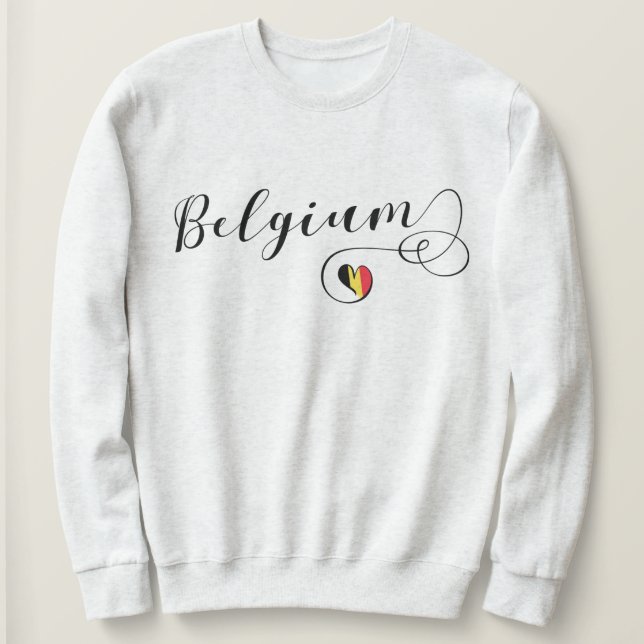 Belgien Herz-Sweatshirt, belgische Flagge Sweatshirt (Design vorne)