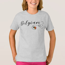 Belgien Herz-Tee-Shirt, belgische Flagge T-Shirt