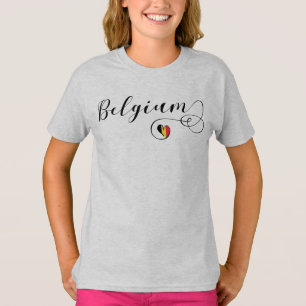 Belgien Herz-Tee-Shirt, belgische Flagge T-Shirt