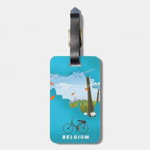 Belgien Karte Reiseplakat drucken. Gepäckanhänger