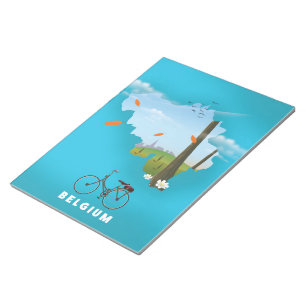 Belgien Karte Reiseplakat drucken. Notizblock