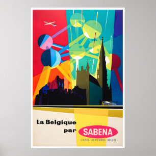 Belgien Kunst Sabena Reiseplakat Belgischer Druck Poster