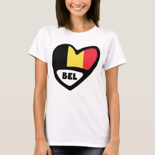 Belgien Ländercode Flag Herz BEL T-Shirt