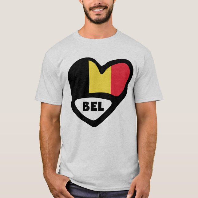 Belgien Ländercode Flag Herz BEL T-Shirt (Vorderseite)