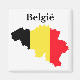 Belgien Map Flag (Niederländisch) Magnet