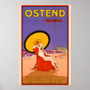 Belgien-Ostende Vintage Travel Poster