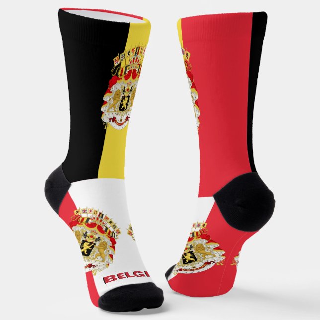 Belgien Patriotische, Nachhaltige belgische Flagge Socken (Gewinkelt)