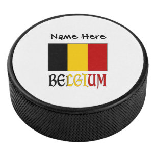Belgien Personalisierte belgische Flagge Eishockey Puck